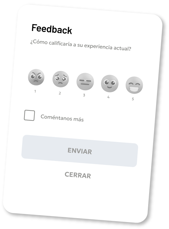 Ventana emergente del formulario de feedback