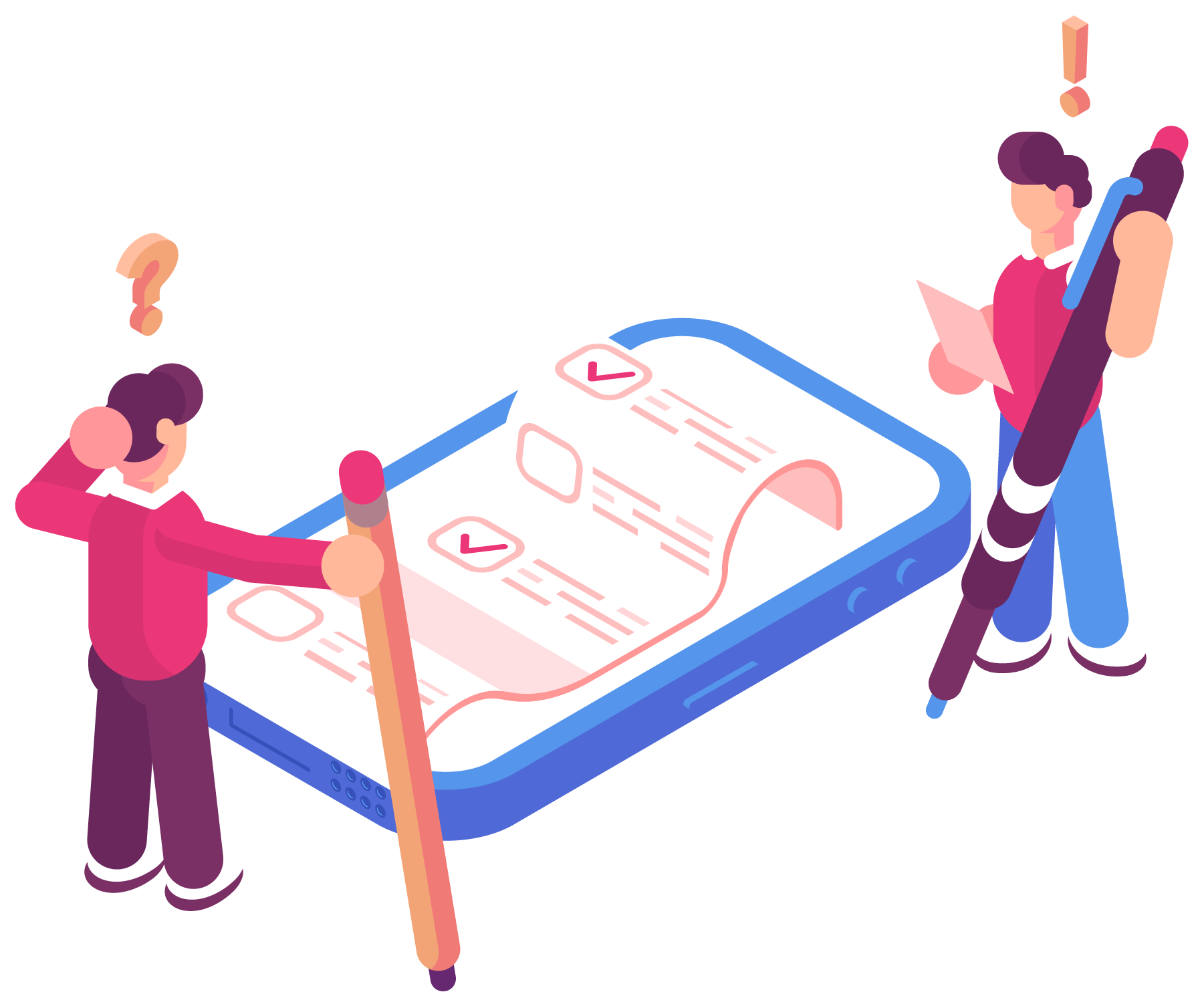 Personas usando la AppUtalca para dar feedback